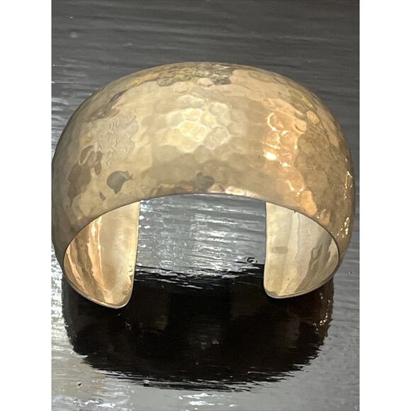VINTAGE STERLING SILVER 925 TP-104 MEXICO BANGLE CUFF BRACELET WIDE CHUNKY Rare - Picture 1 of 8